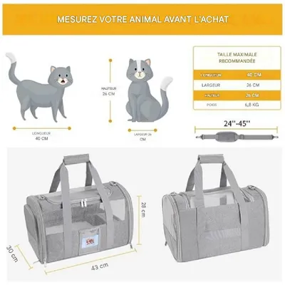 Petopia Sac de Transport Pliable pour Chats et Chiens