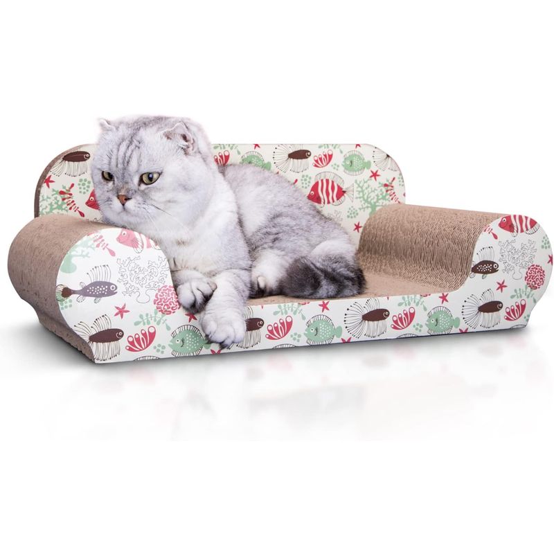 Planche à gratter pour chat, canapé avec herbe à chat