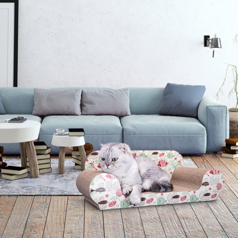 Planche à gratter pour chat, canapé avec herbe à chat