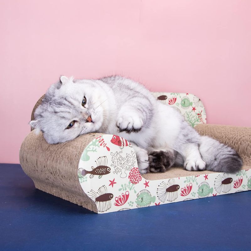 Planche à gratter pour chat, canapé avec herbe à chat