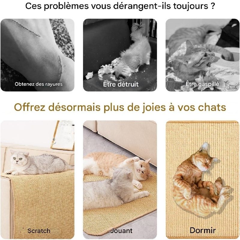 Petopia Tapis à griffer en sisal pour chat