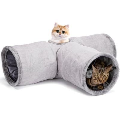 Tunnel pliable pour chat à 3 voies