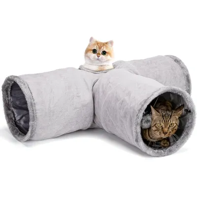 Tunnel pliable pour chat à 3 voies Tunnel pliable pour chat à 3 voies