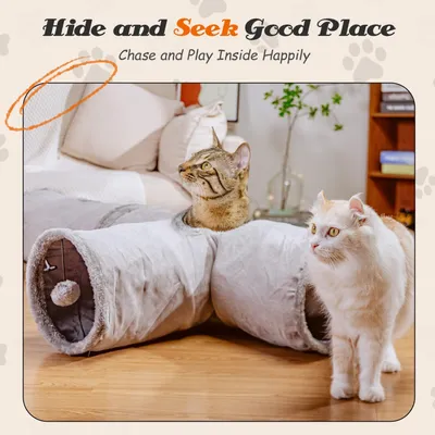Tunnel pliable pour chat à 3 voies