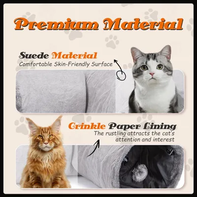 Tunnel pliable pour chat à 3 voies