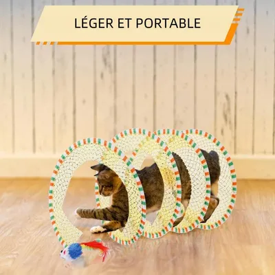 Pet Planet Chats Tunnel Jouet avec Ressort Interieur
