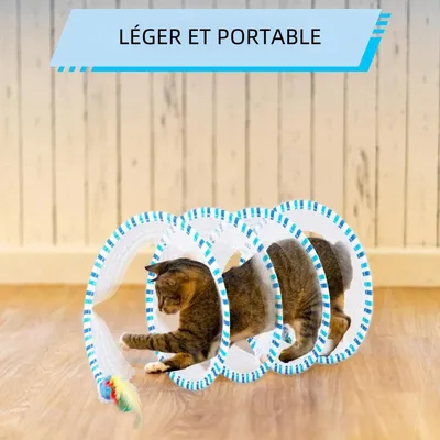 Pet Planet Chats Tunnel Jouet avec Ressort Interieur