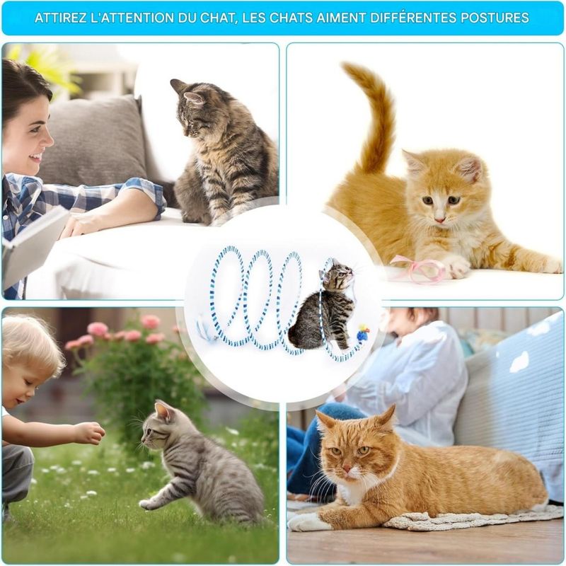 Pet Planet Chats Tunnel Jouet avec Ressort Interieur