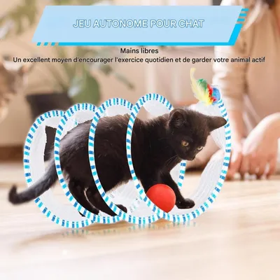 Pet Planet Chats Tunnel Jouet avec Ressort Interieur
