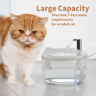 UAMLY Fuente de agua para gatos con bomba silenciosa