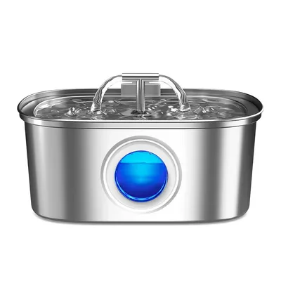 UAMLY Fontaine à eau automatique pour chat en acier inoxydable