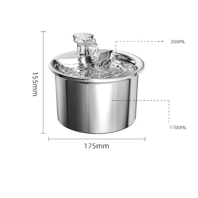 Pet Planet Boîte d'eau circulante en acier inoxydable 304