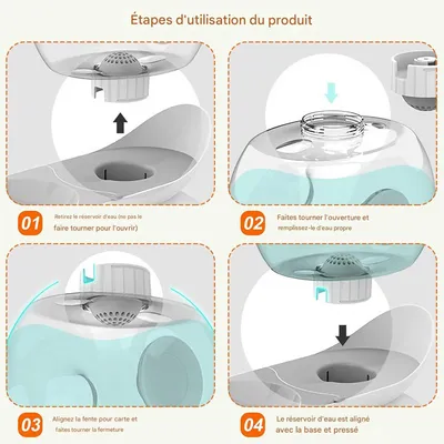 IntiMeg Fontaine à eau automatique pour chat et chien