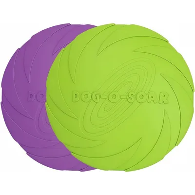 Pet Planet Chiens Deux - Pack Disques Volants en Caoutchouc Naturel