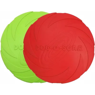Pet Planet Chiens Deux - Pack Disques Volants en Caoutchouc Naturel