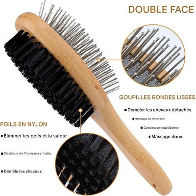 Petopia Brosse double face pour chien et chat