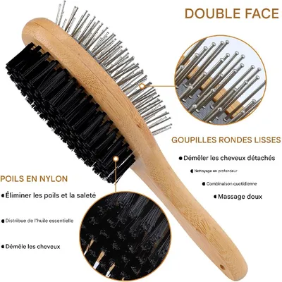 Petopia Brosse double face pour chien et chat