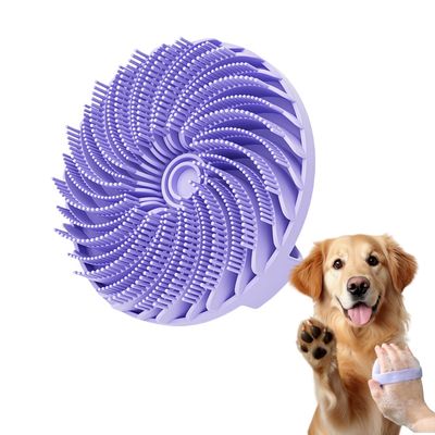 FurryFusion Brosse de bain ronde en silicone pour chien