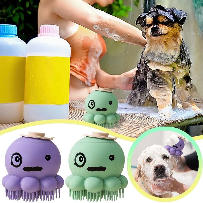Petopia Brosse de toilettage en silicone pour animaux de compagnie