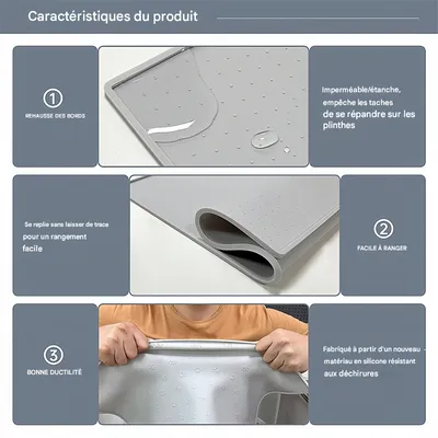 Pet Planet Tapis de litière en silicone pour chat