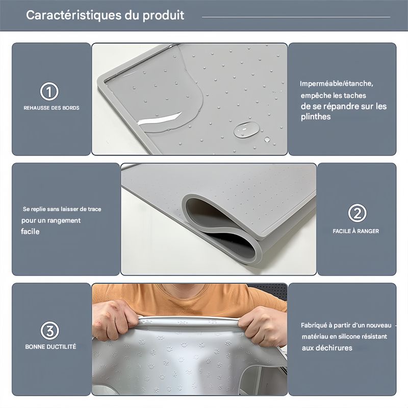 Pet Planet Tapis de litière en silicone pour chat