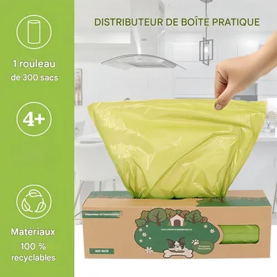 Pet Planet Sacs à crottes pour chiens, 300 sacs par rouleau