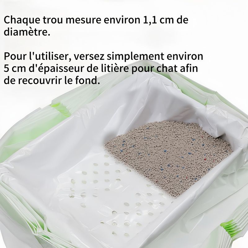 FurryFusion Sac à litière pour chat (7 pièces)