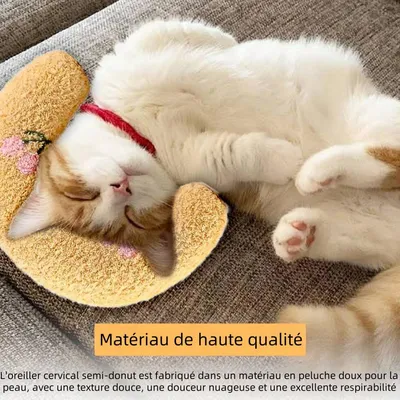 Pet Planet Almohada en forma de U con diseño de gatos y cachorros