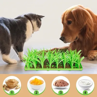 Petopia Alfombra de césped de silicona para gatos y perros