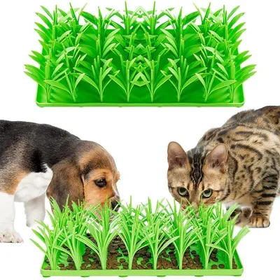 Petopia Alfombra de césped de silicona para gatos y perros