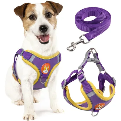 Harnais pour chien Anti - tir Réglable Avec laisse Réfléchissant Harnais pour chien Anti - tir Réglable Avec laisse Réfléchissant