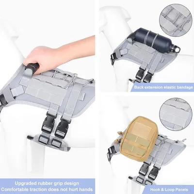 IntiMeg Harnais tactique pour chien en nylon 1000D