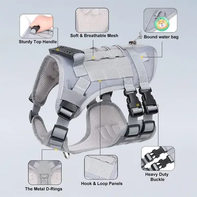 IntiMeg Harnais tactique pour chien en nylon 1000D