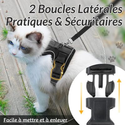 UAMLY Arnés y correa reflectantes para gatos (negro)
