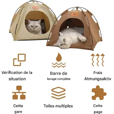 Petopia Cama para gatos con forma de tienda de campaña
