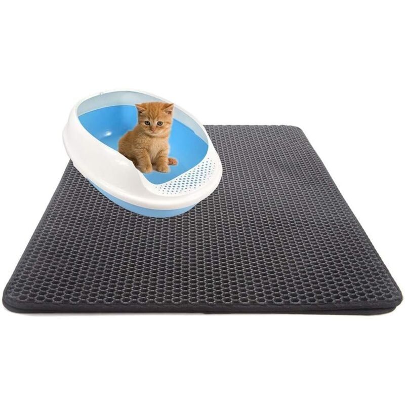 UAMLY Tapis pour Bac à Litière pour Chat EVA Double Couche