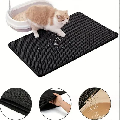 UAMLY Alfombrilla de doble capa de EVA para arenero de gatos