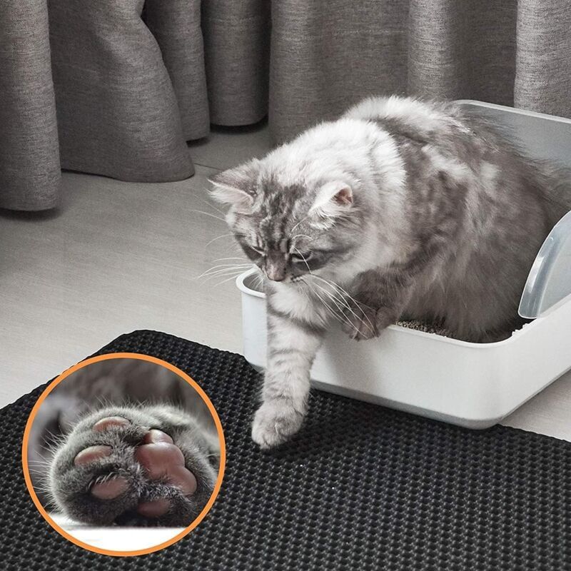 UAMLY Tapis pour Bac à Litière pour Chat EVA Double Couche