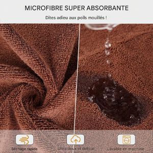 Peignoir En Microfibre Super Absorbant Pour Chien Et Chat - À Capuche, Taille Et Col Réglables - Séchage Rapide Après Bain