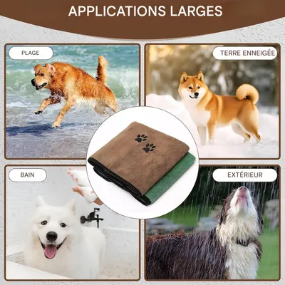 Pet Planet Chiens ServiettesSet Lot de 2 Serviettes de Bain en Microfibre