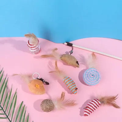 Pet Planet Chats JouetsSet Ensemble de Jouets avec Baton à Chat