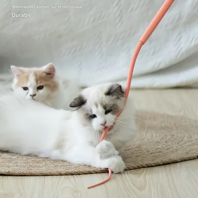 FurryFusion Jouet baguette pour chat en forme de queue de souris simulée
