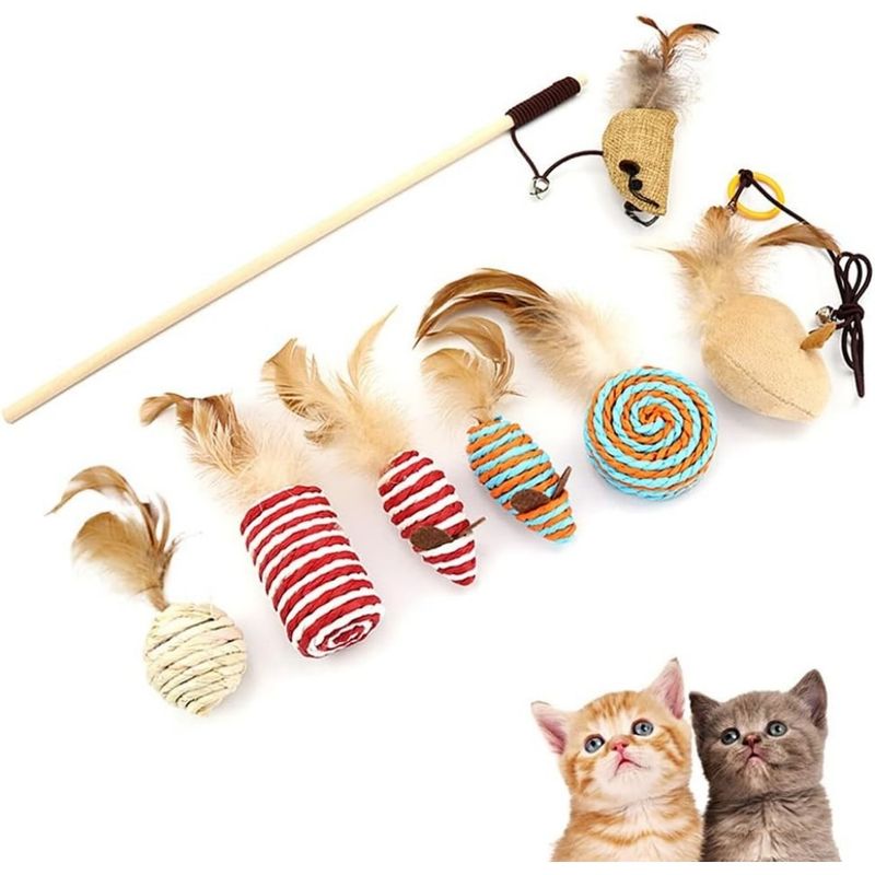 Pet Planet Chats JouetsSet Ensemble de Jouets avec Baton à Chat