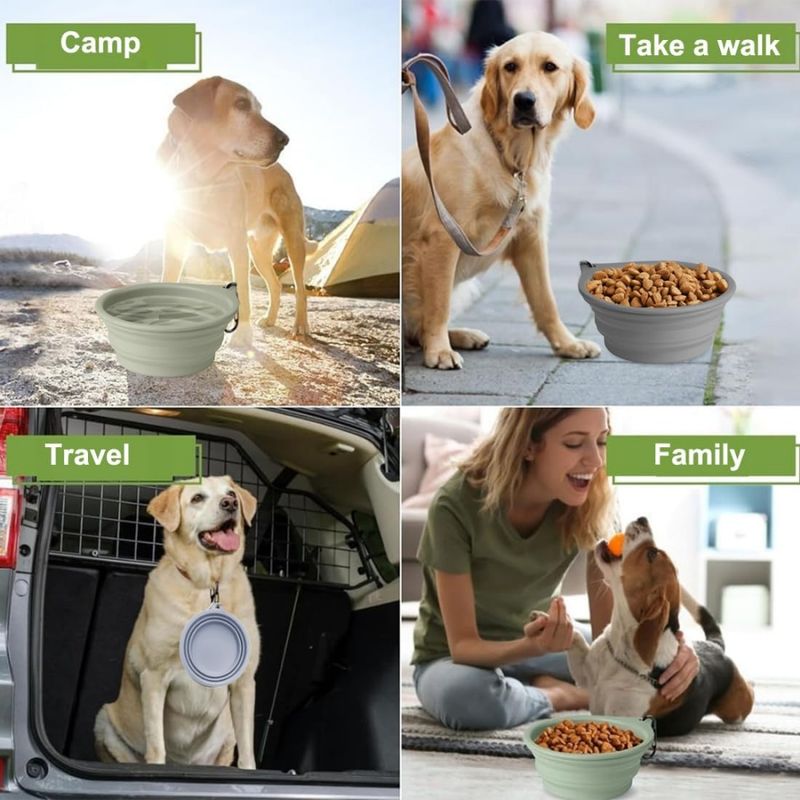 Petopia Lot de gamelles pliables en silicone pour chiens et chats