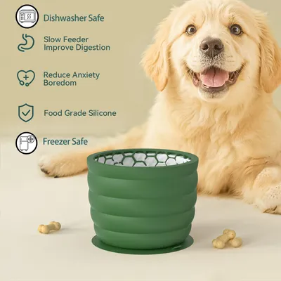 Gamelle à lécher en silicone pour chien, gamelle à alimentation lente