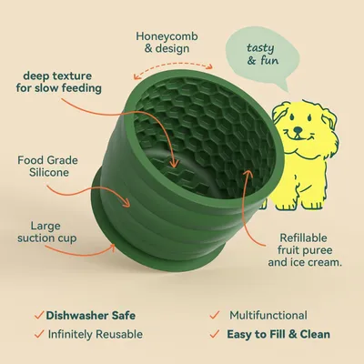 Gamelle à lécher en silicone pour chien, gamelle à alimentation lente