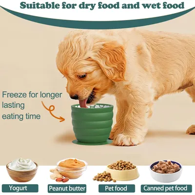 Gamelle à lécher en silicone pour chien, gamelle à alimentation lente