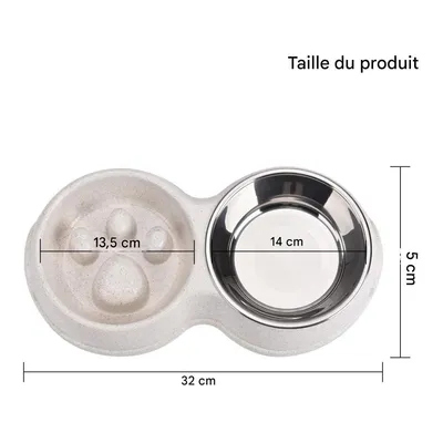 IntiMeg Gamelle double anti - glouton pour chien et chat
