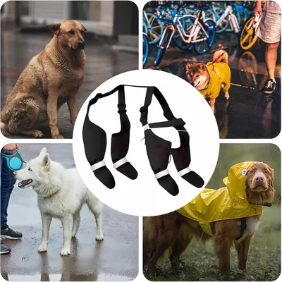 FurryFusion Regenstiefel für Hunde mit reflektierenden Riemen FurryFusion Regenstiefel für Hunde mit reflektierenden Riemen