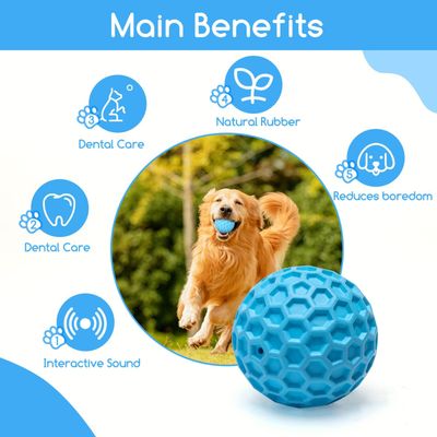 Balle pour chien, jouet à mâcher qui couine